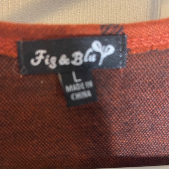 Fig and Flower Tunic style Cardigan Large Burnt Orange plain Jane Fall Foliage - Picture 3 of 8